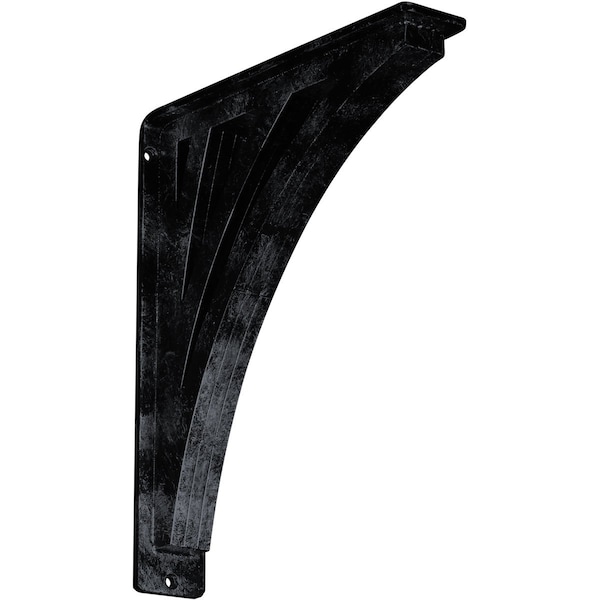 Ekena Millwork Nevio Wrought Iron Bracket, (Triple center brace), Antiqued Pewter 2"W x 10"D x 12"H BKTM02X10X12TNEAPW - main